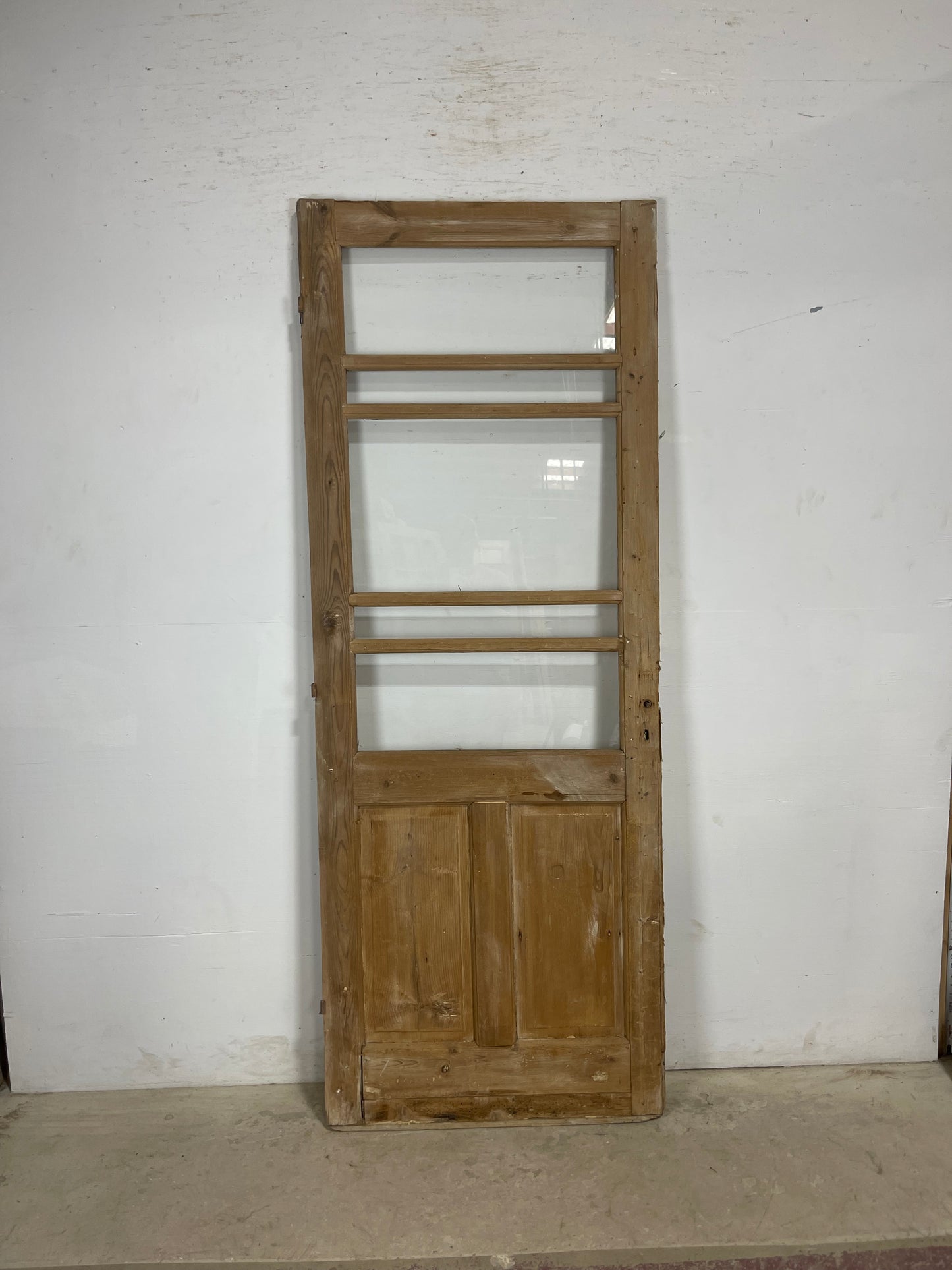 Antique French Panel Door with Glass  (86x32.25) M208