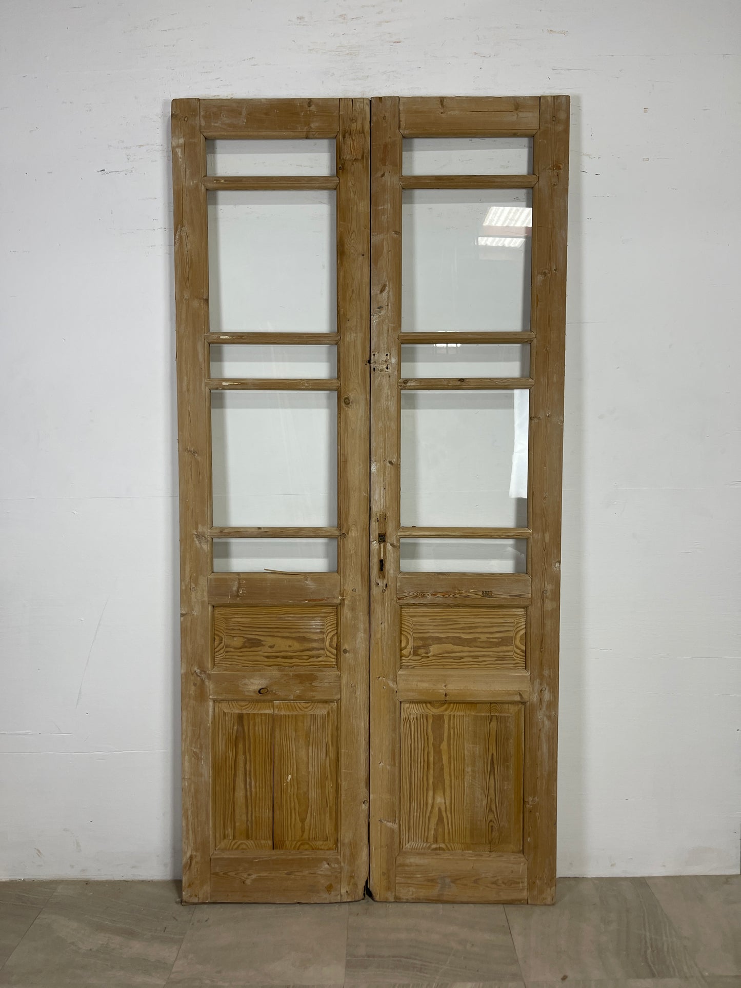 Antique French panel doors with Glass (91.25 x 43.75) O87