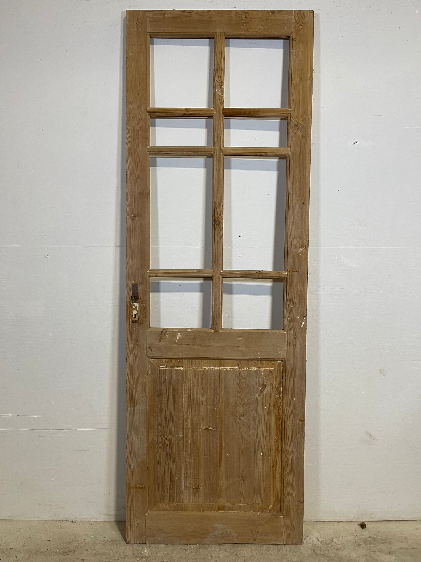 Antique French Panel Door with Glass  (84x28.75) L344