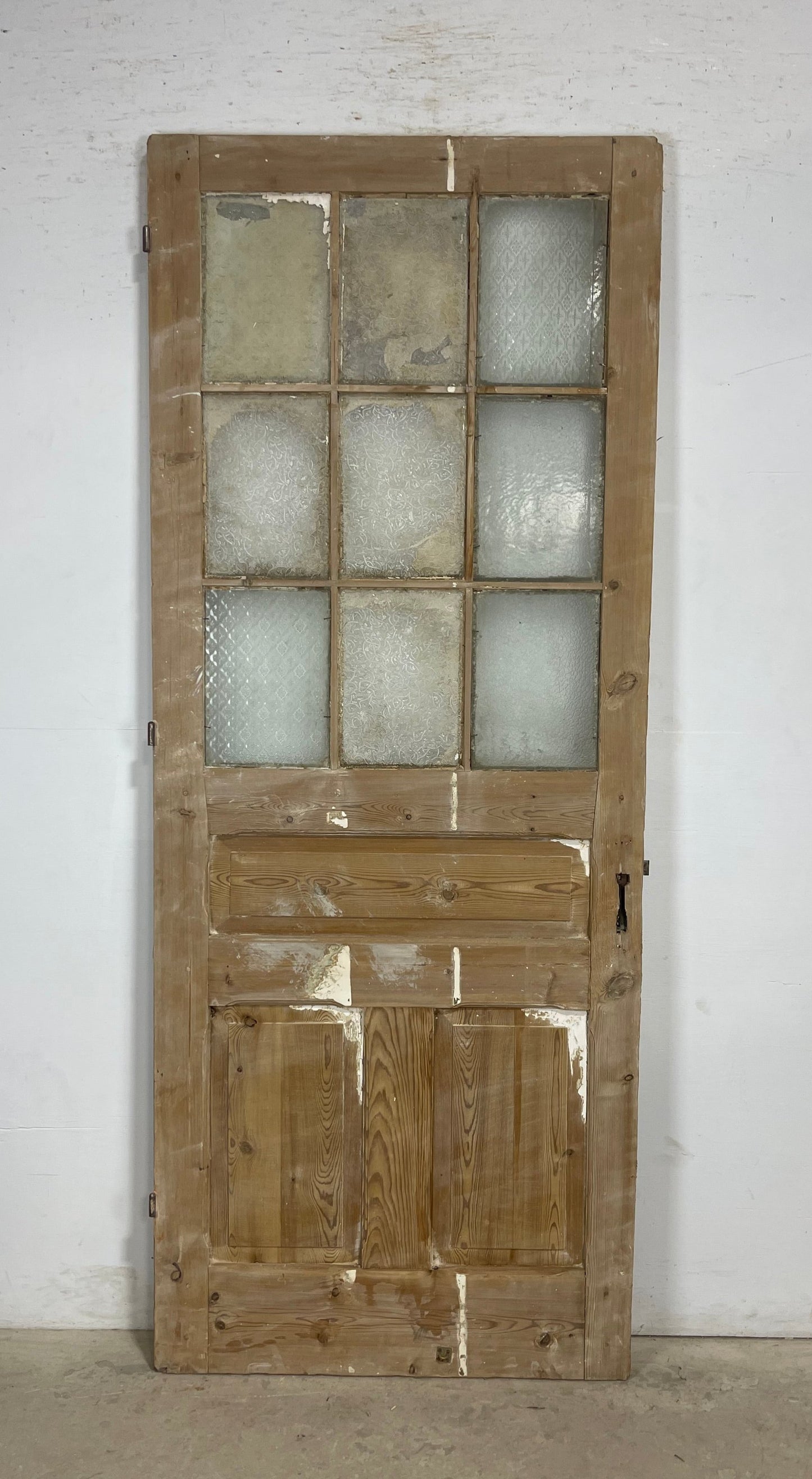 Antique French Panel Door with Glass  (90.25x36) M207