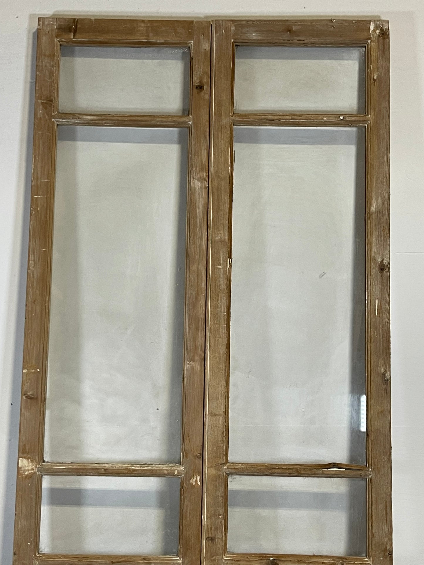 Antique French panel doors with glass (93x38.75) L201