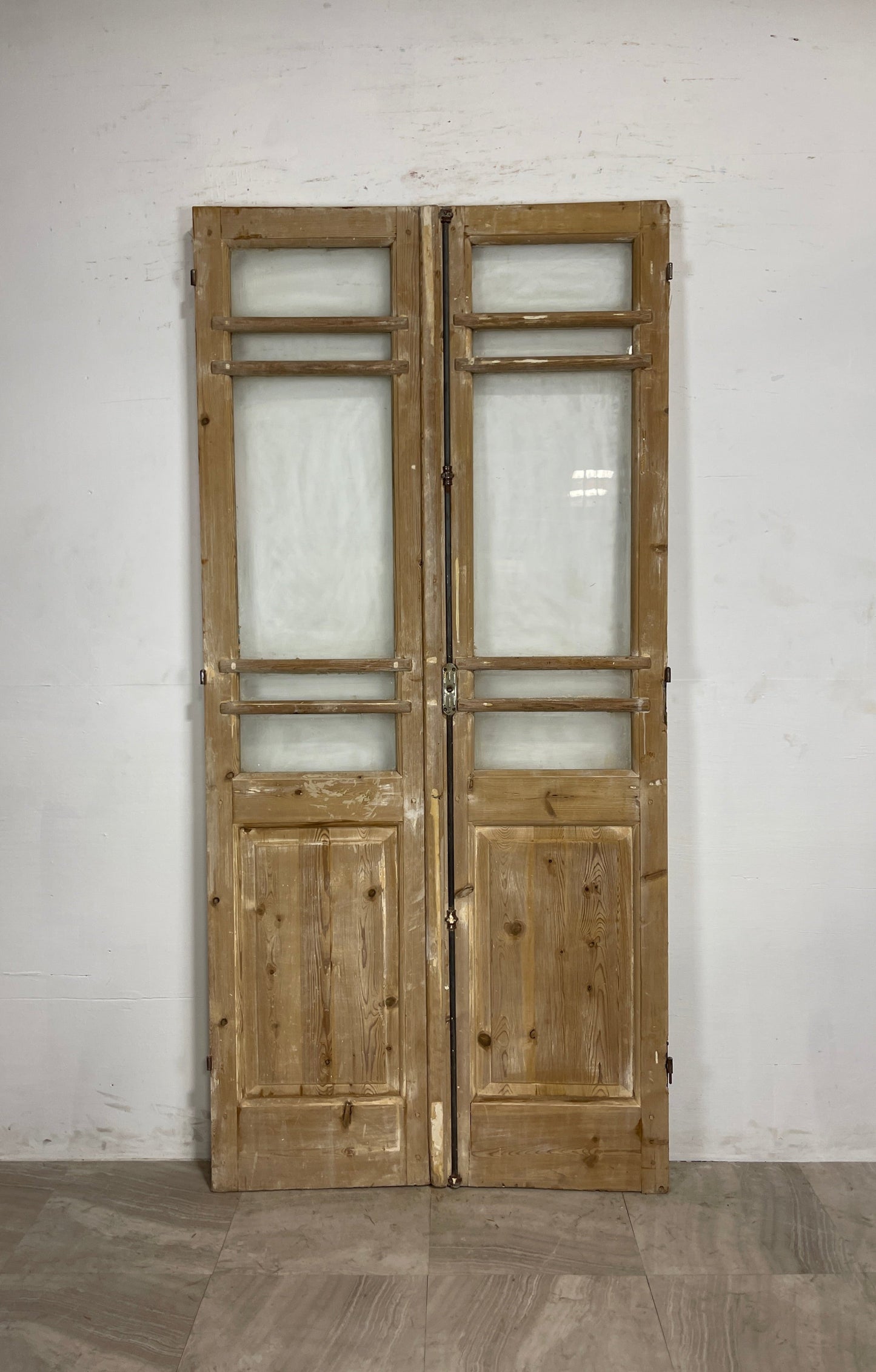 Antique French Panel Doors with Glass   (91 x 43)   N046