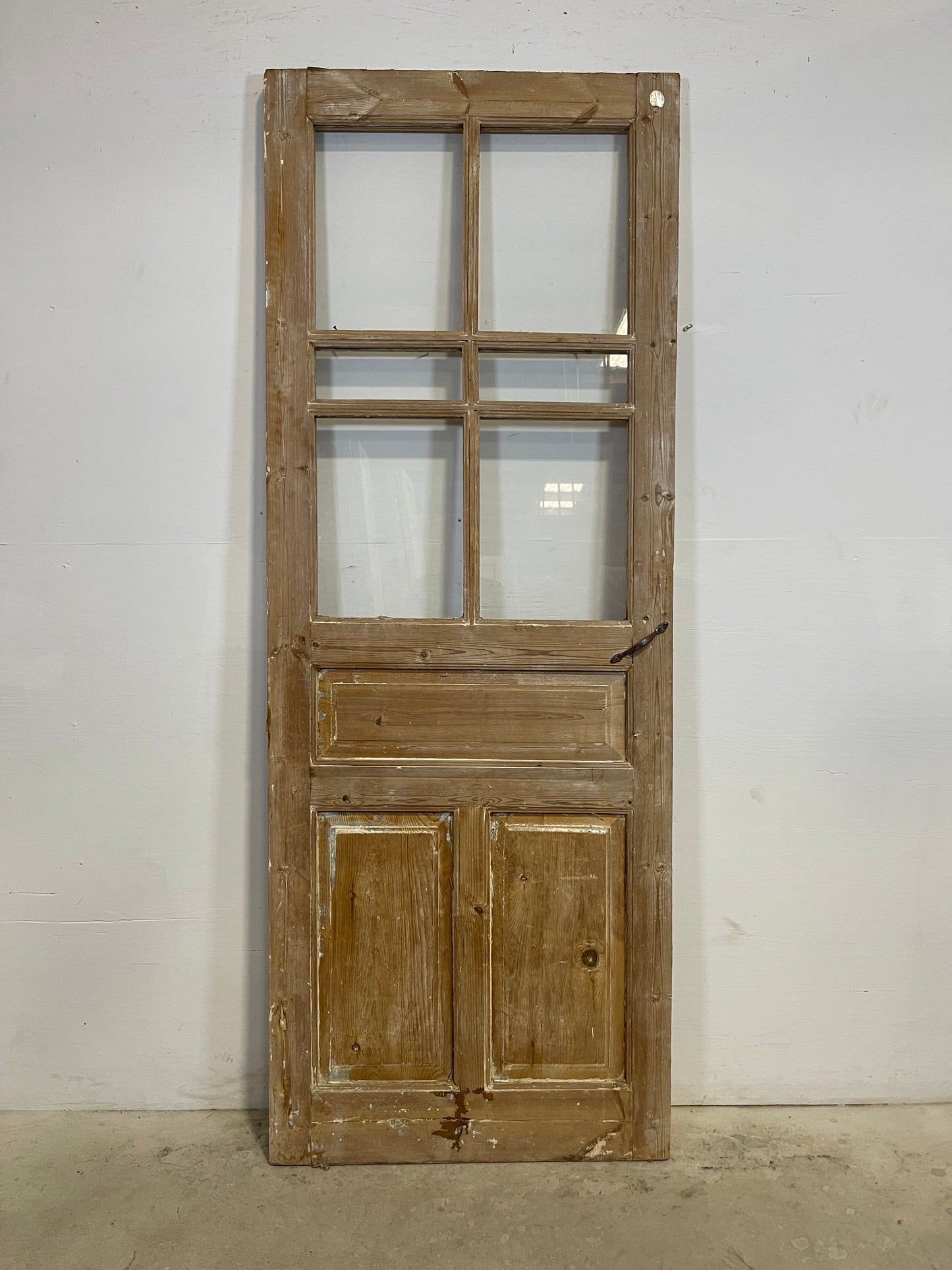 Antique French Panel Door with Glass  (83.5x31.25) L332