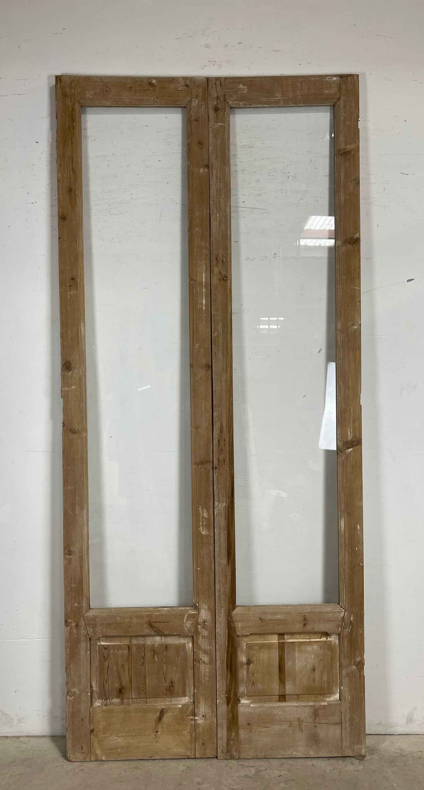 Antique  French Panel Doors with glass (107x47.5)   M087