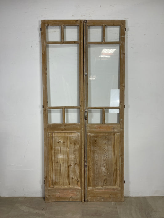 Antique French panel doors with Glass (97.25 x 43.75) O98