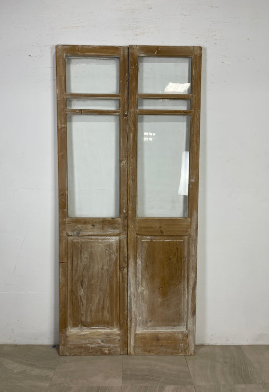 Antique French panel doors with Glass (87.5 x 39.5) O90