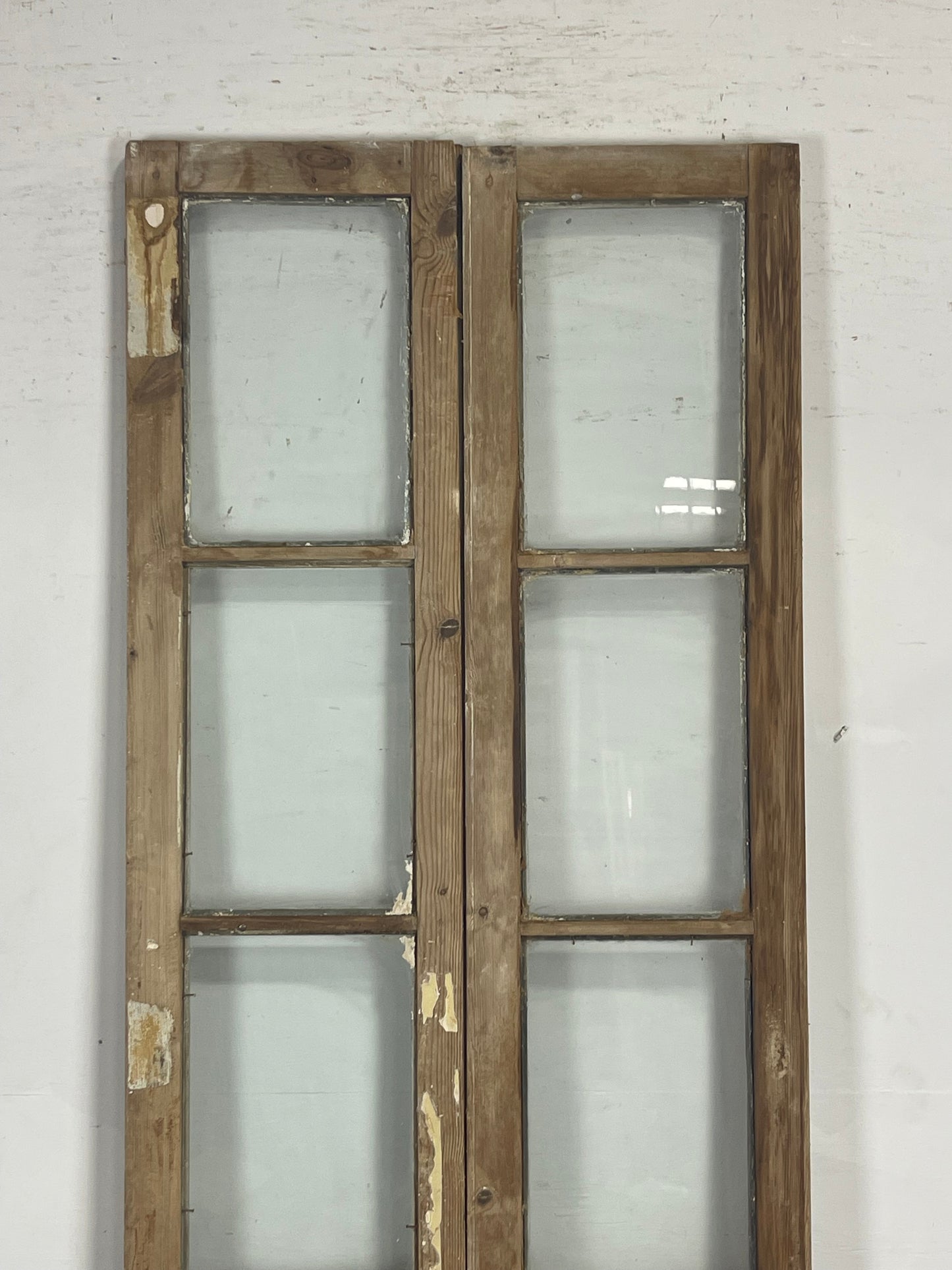 Antique  French Panel Doors with glass (91.75x30.5)   M079