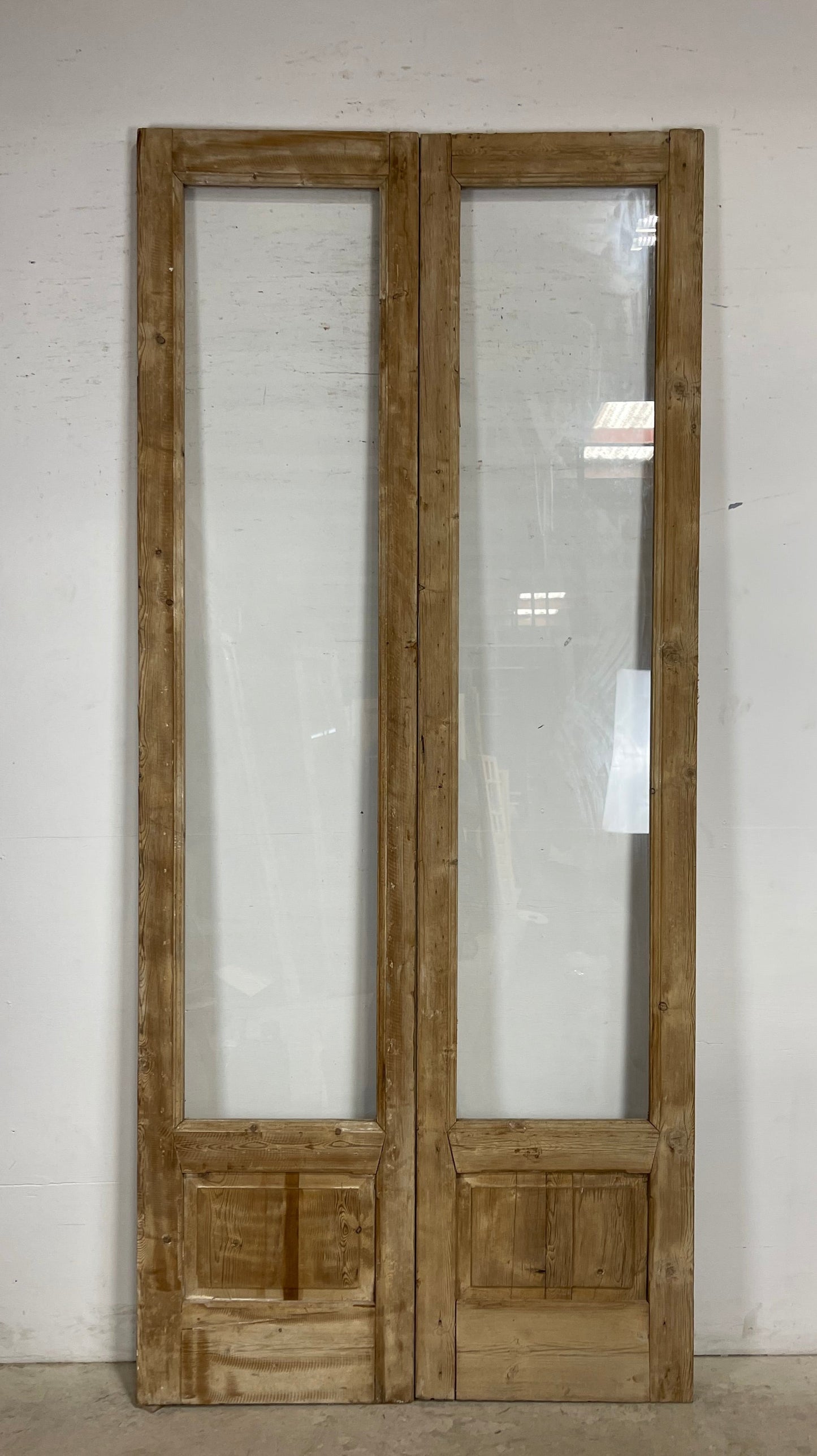 Antique  French Panel Doors with glass (107x47.5)   M087