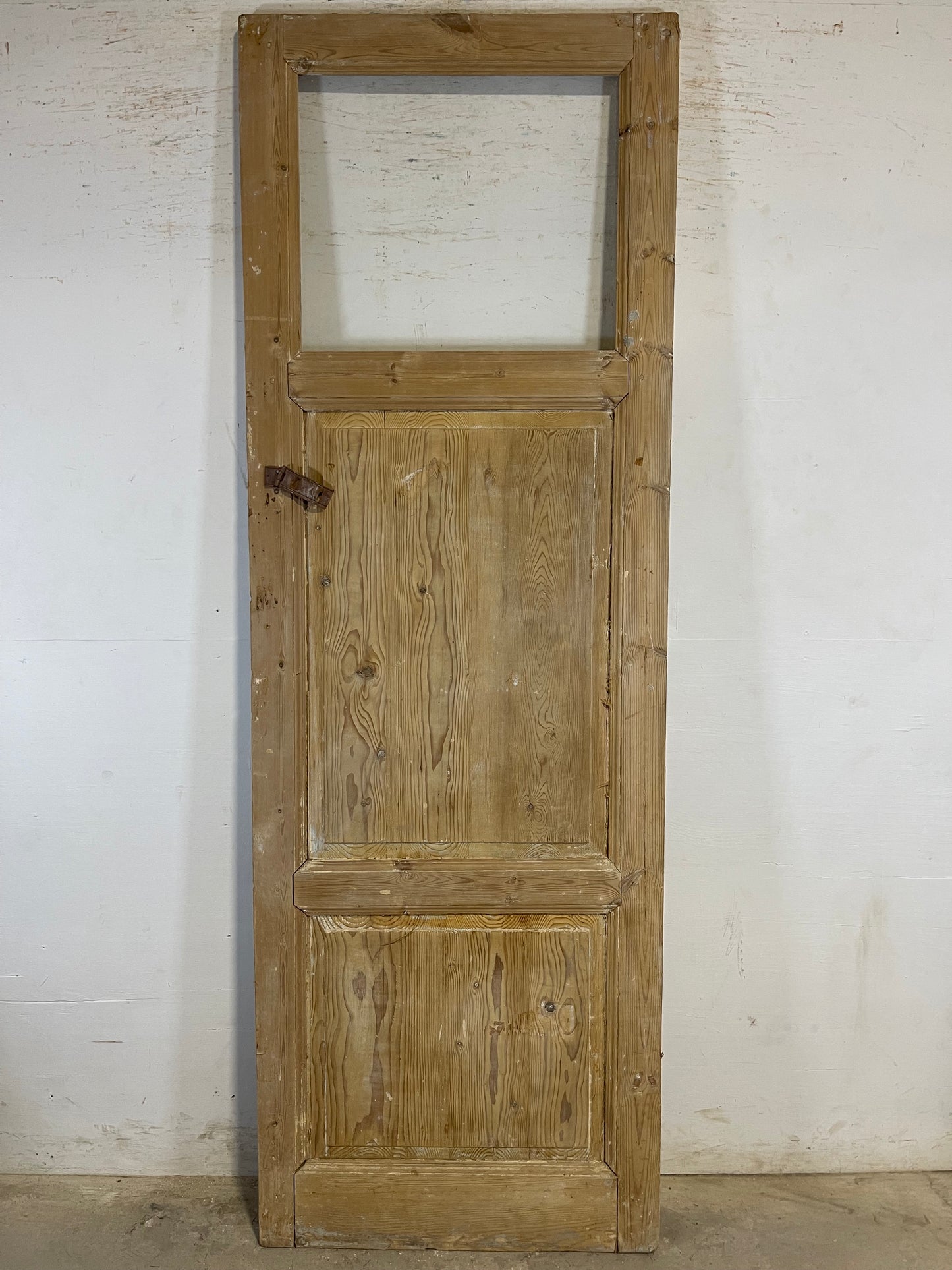 Antique French Panel Door with Glass  (95x32.25) L139s