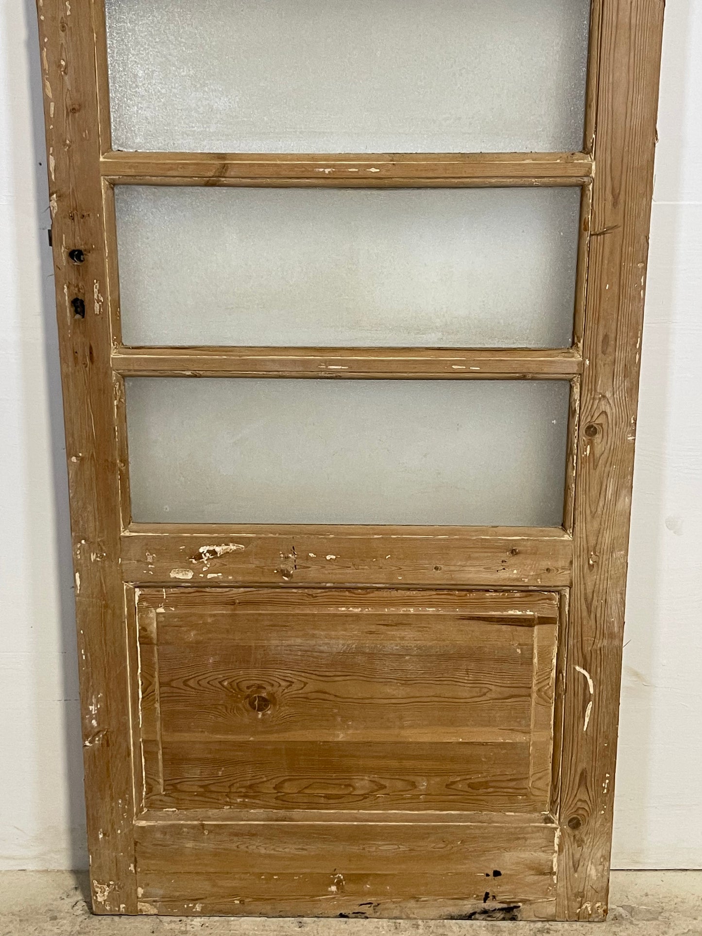 Antique French Panel Door with Glass  (88.25x35.5) L314