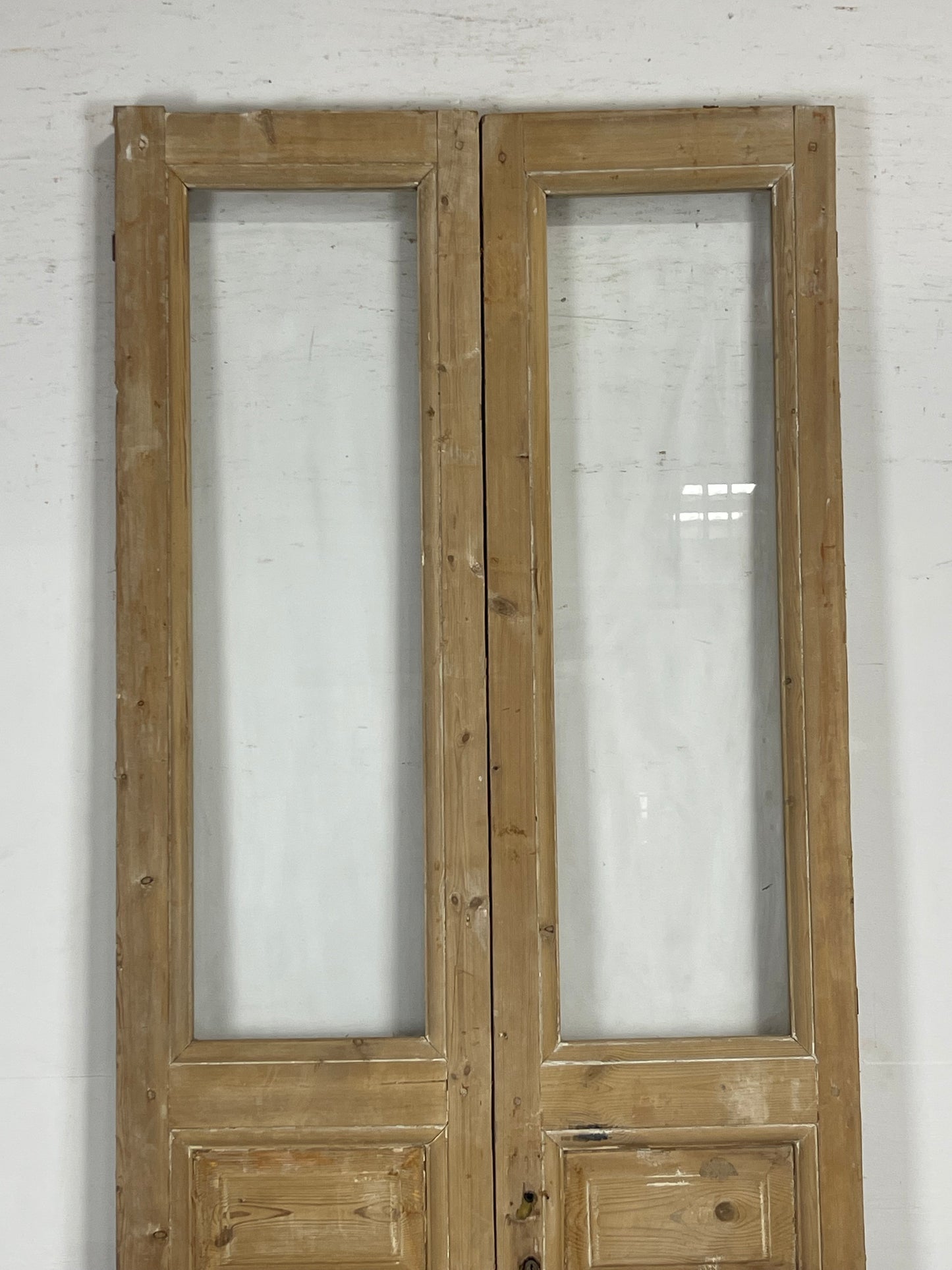 Antique  French Panel Doors with glass (98x35.75)   M110