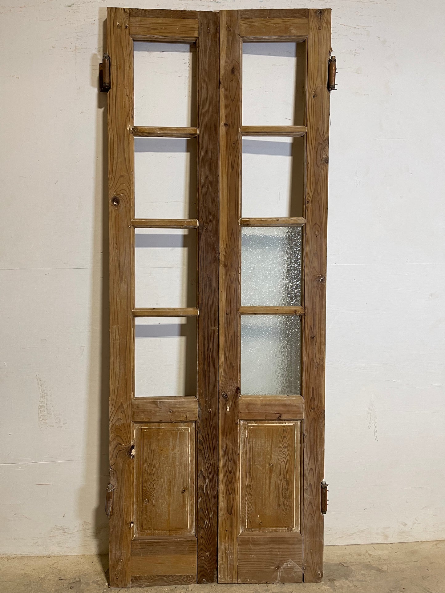 Antique French panel doors with glass (84.5x32) K330