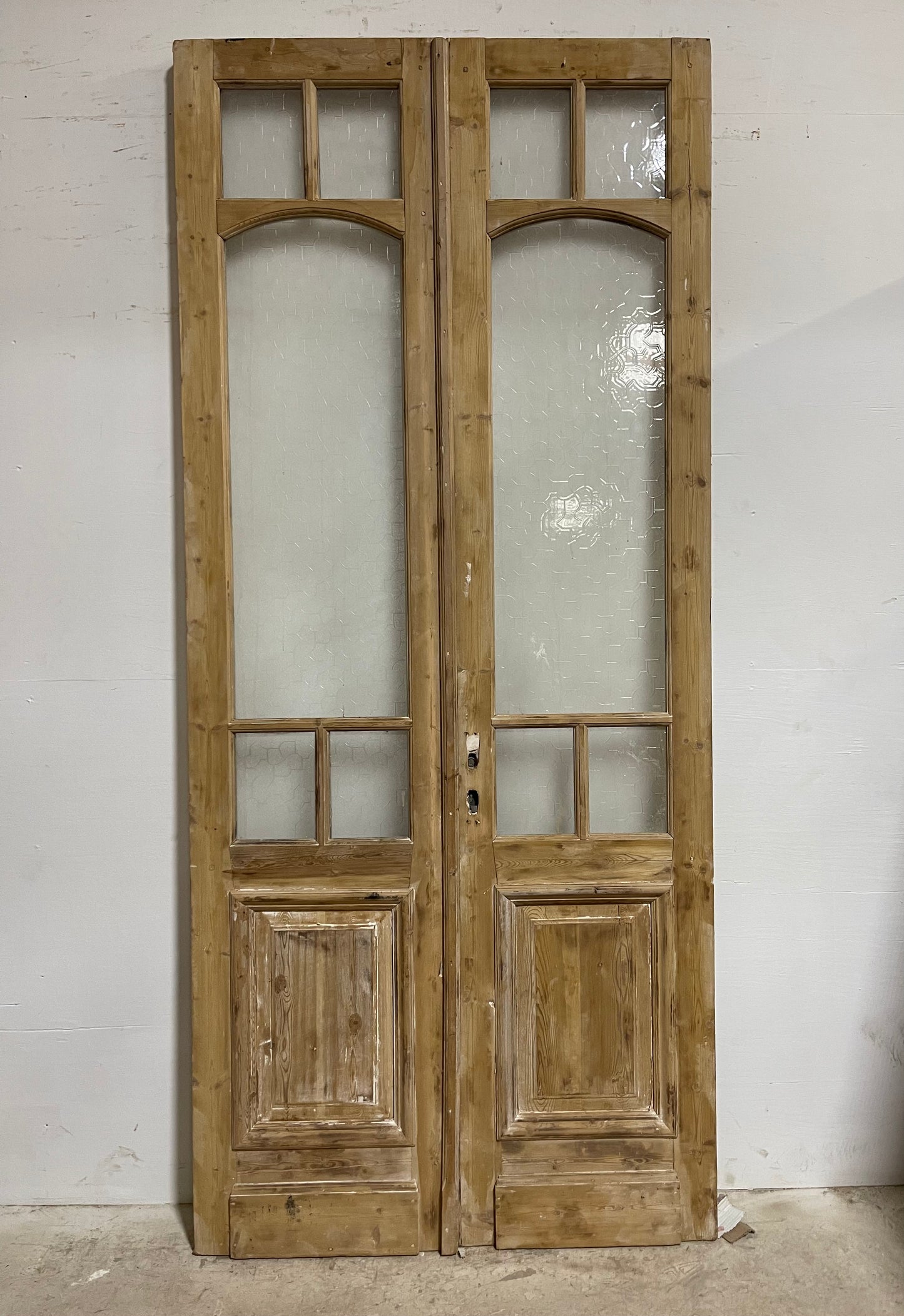 Antique French Panel Doors with Glass (101x44) J308