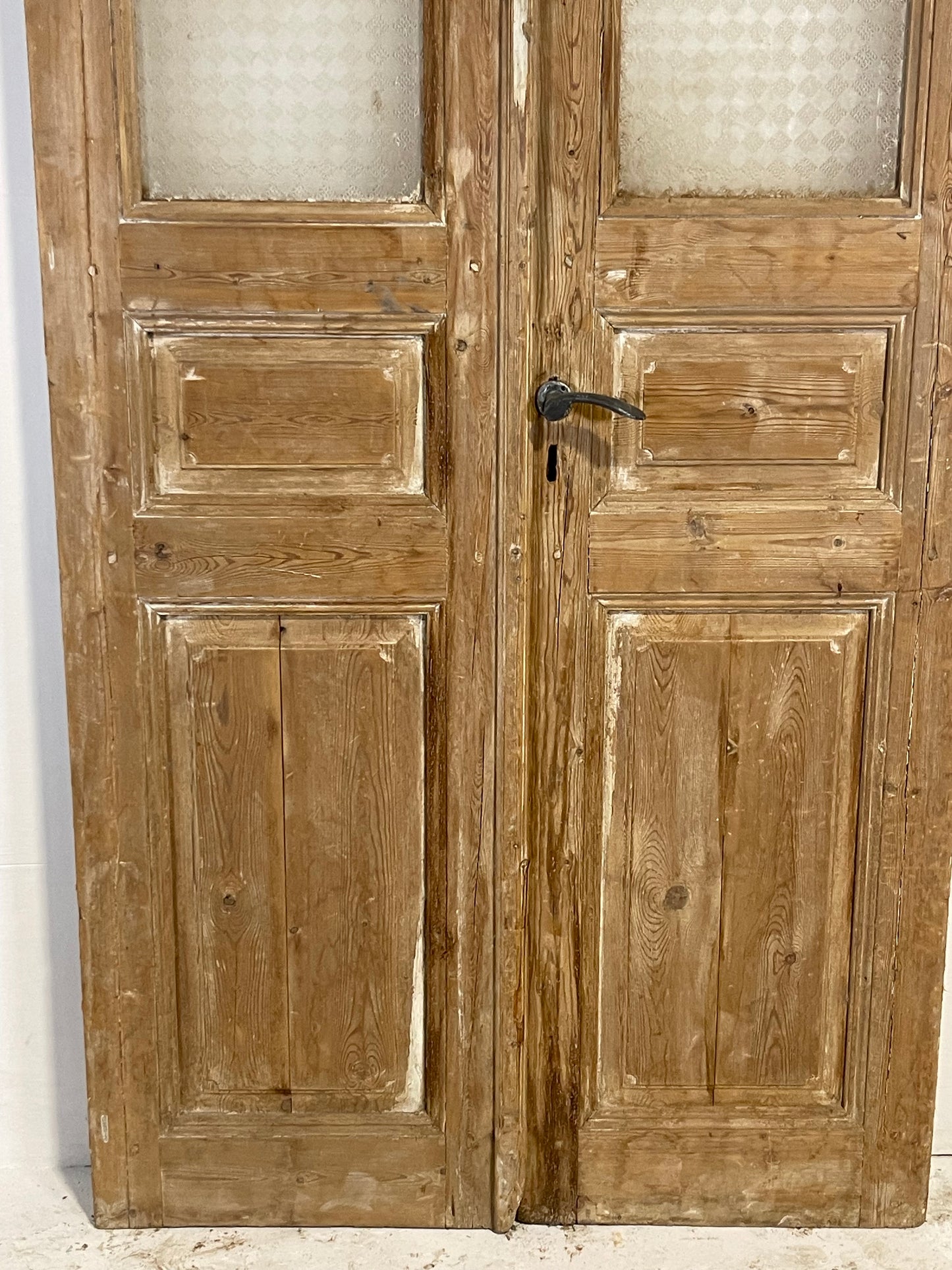 Antique French panel doors with glass (98.75x40.25) L200
