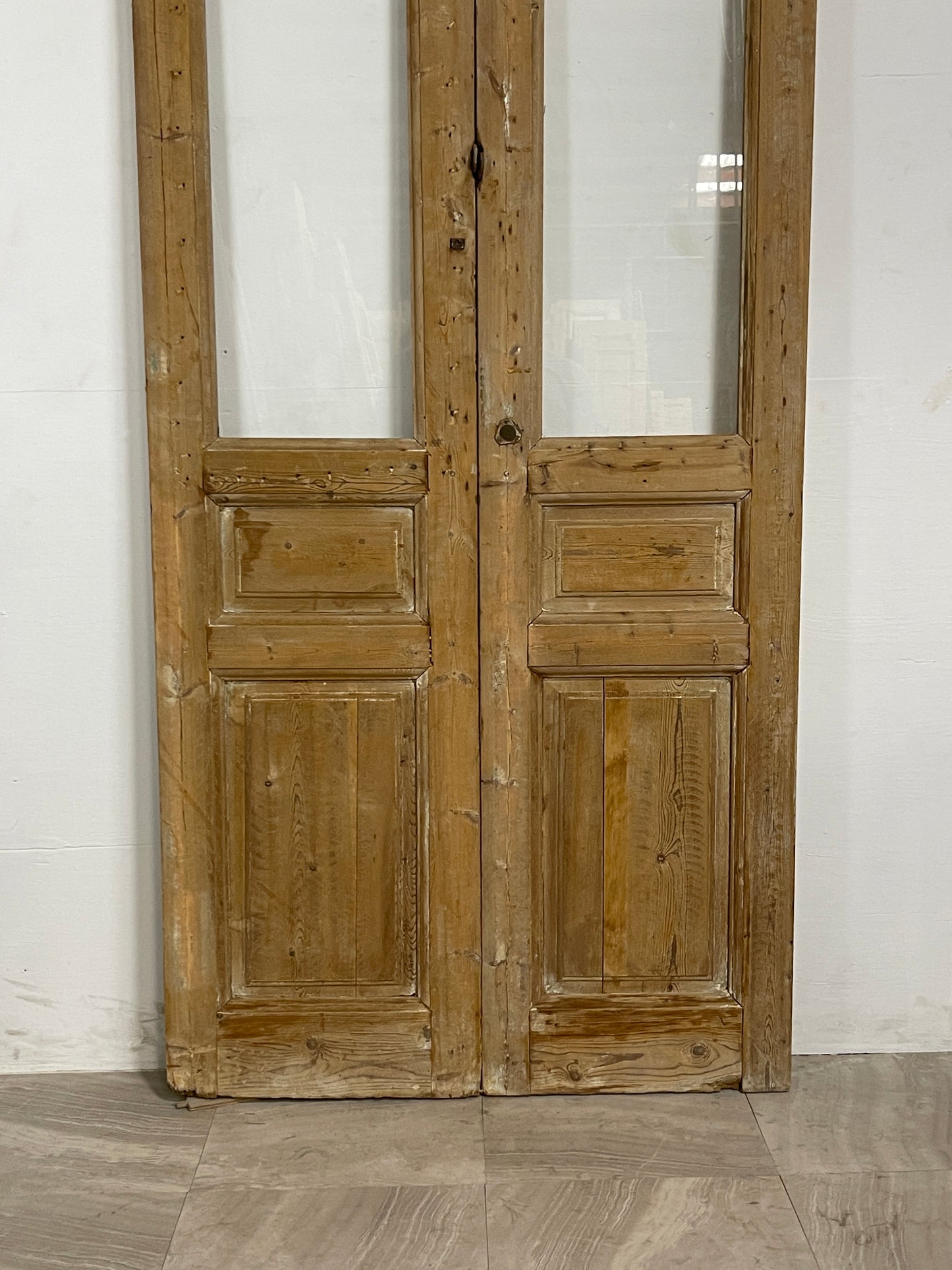 Antique French Panel Doors with Glass   (101.5 x 42.5)   N041