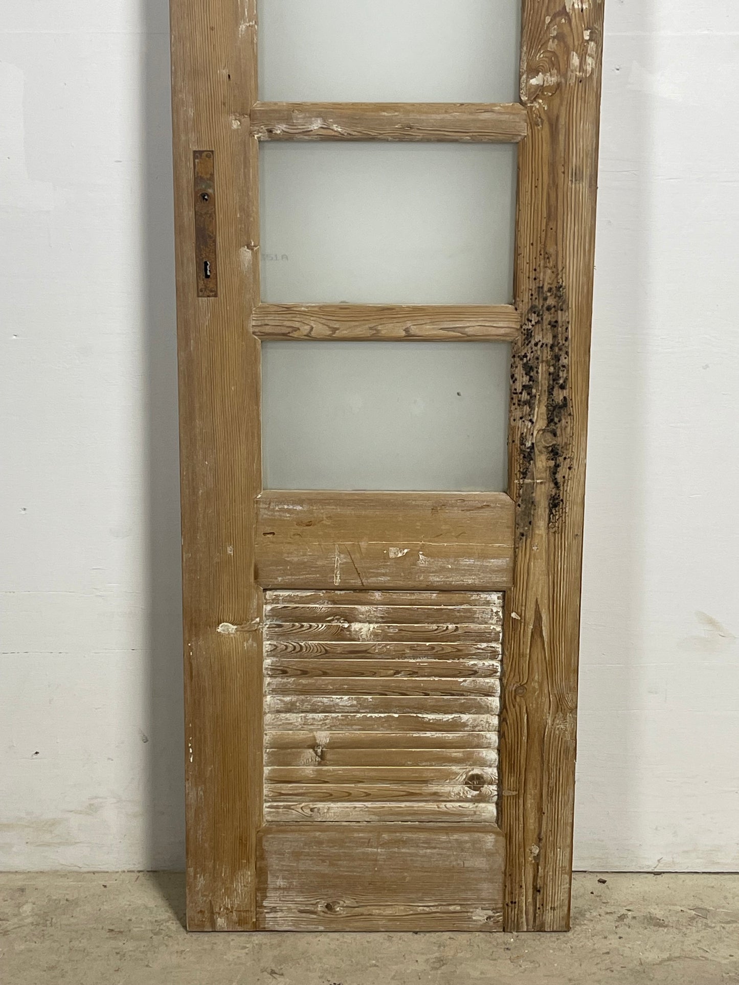 Antique French Panel Door with Glass  (92x21.75) L377