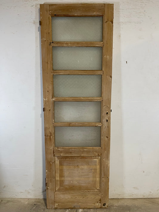 Copy of Antique French Panel Door with Glass  (86x28) L144s