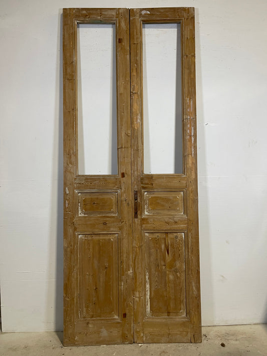 Antique French Panel Doors with Glass  (100.25x40) L338