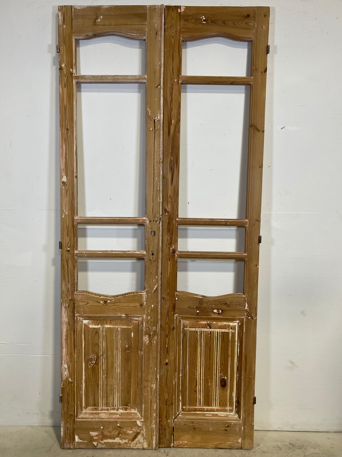 Antique French panel doors with glass (86.25x39) L354