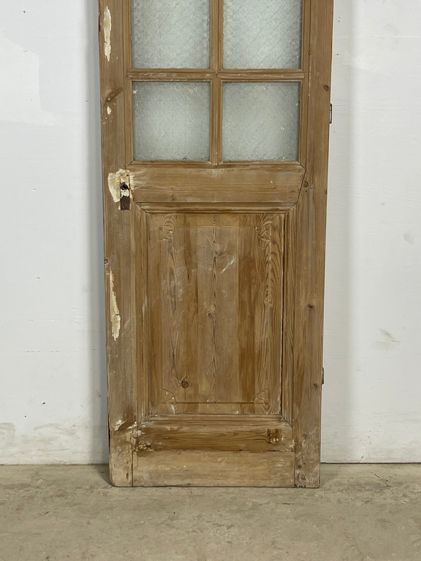 Antique French Panel Door with Glass  (82.5x23.25) M218