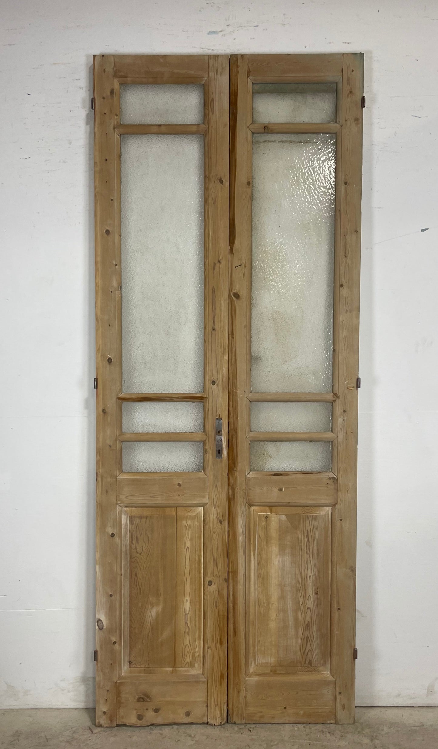 Antique  French Panel Doors with glass (101.75x40)   M106