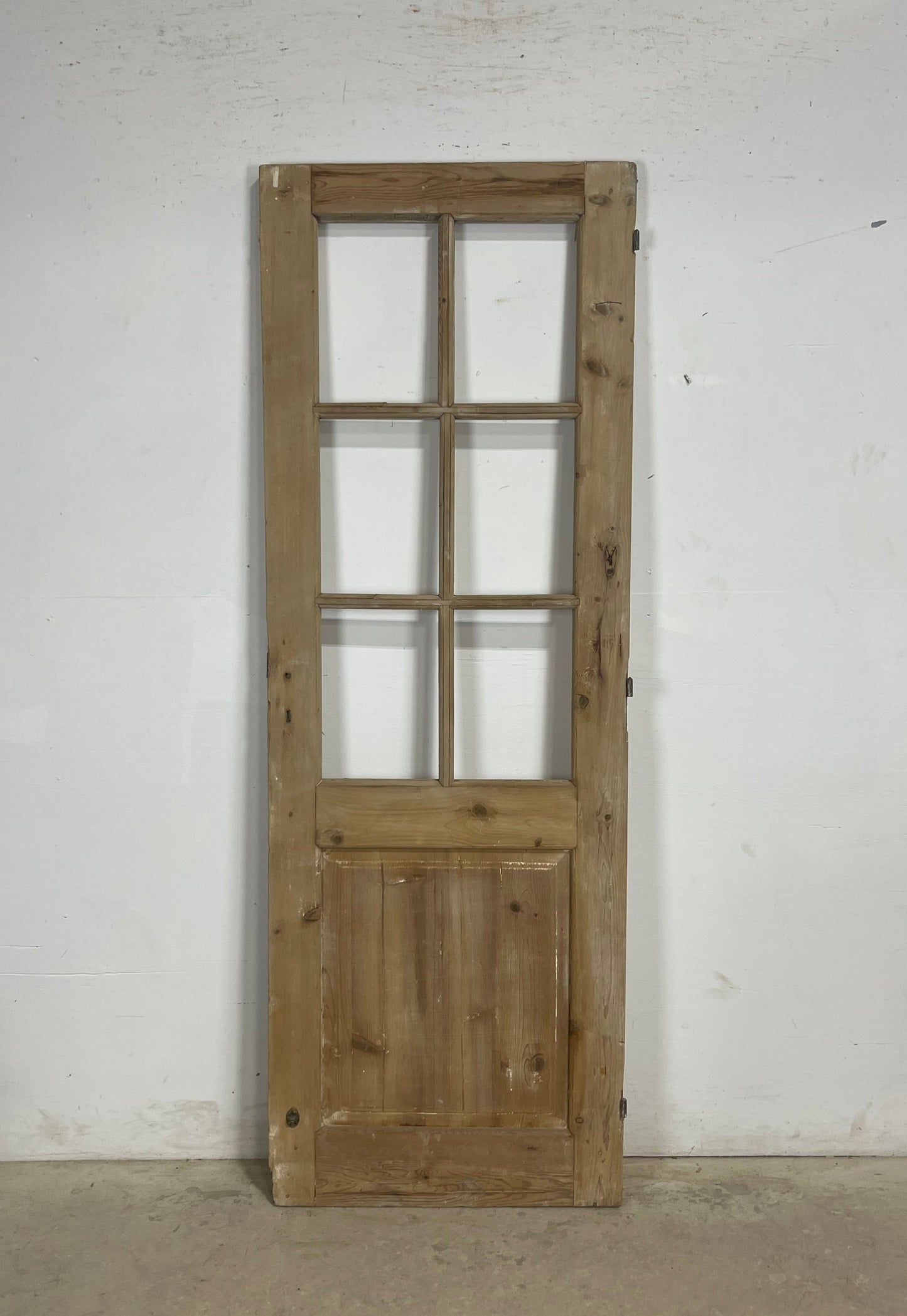 Antique French Panel Door with Glass  (80.5x28) M263