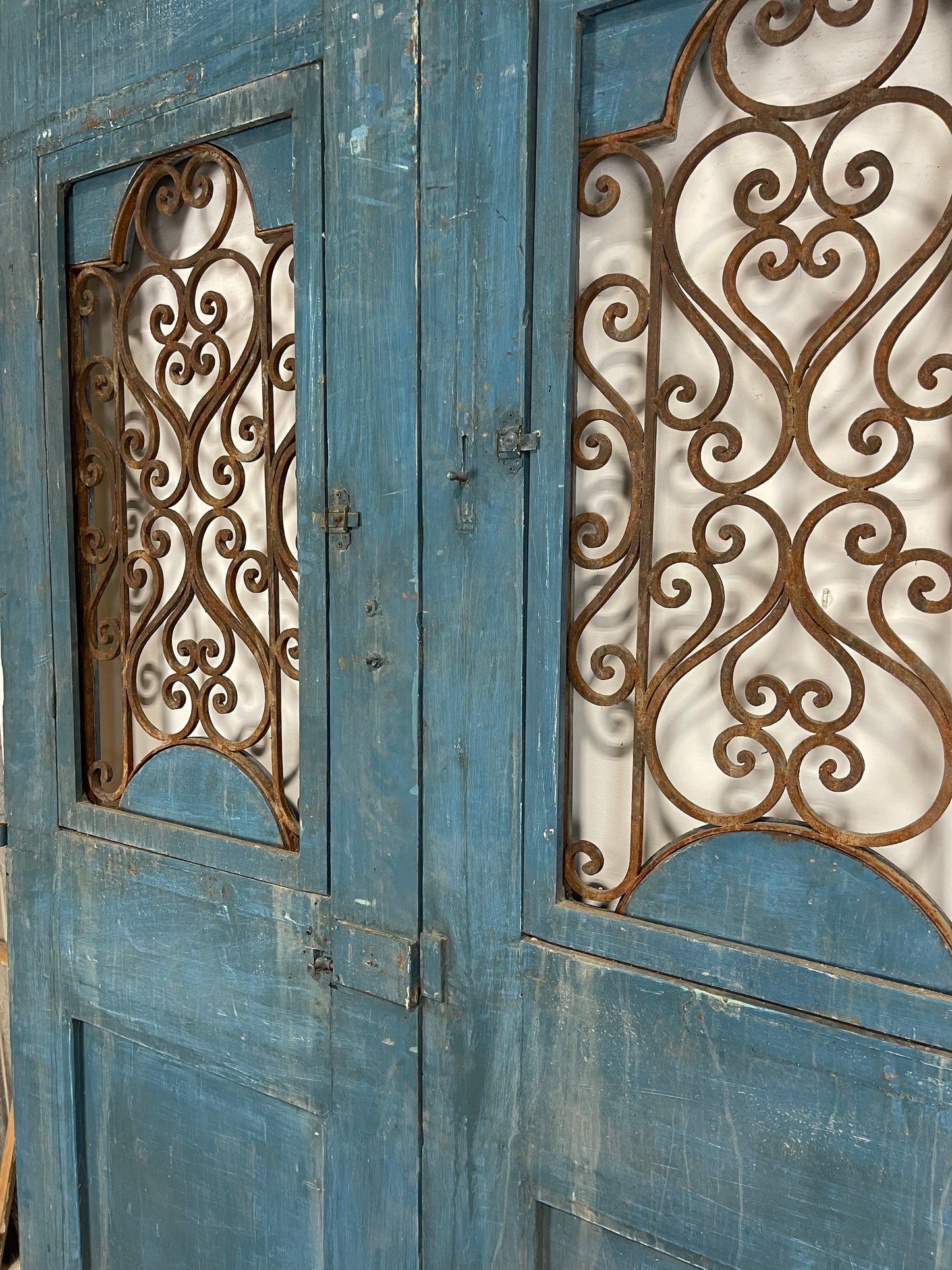 Antique French Panel Doors with Metal (107.5 x 71) M021