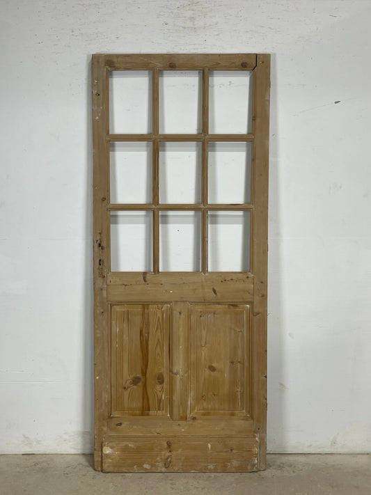 Antique French Panel Door with Glass  (85.5x36) M199