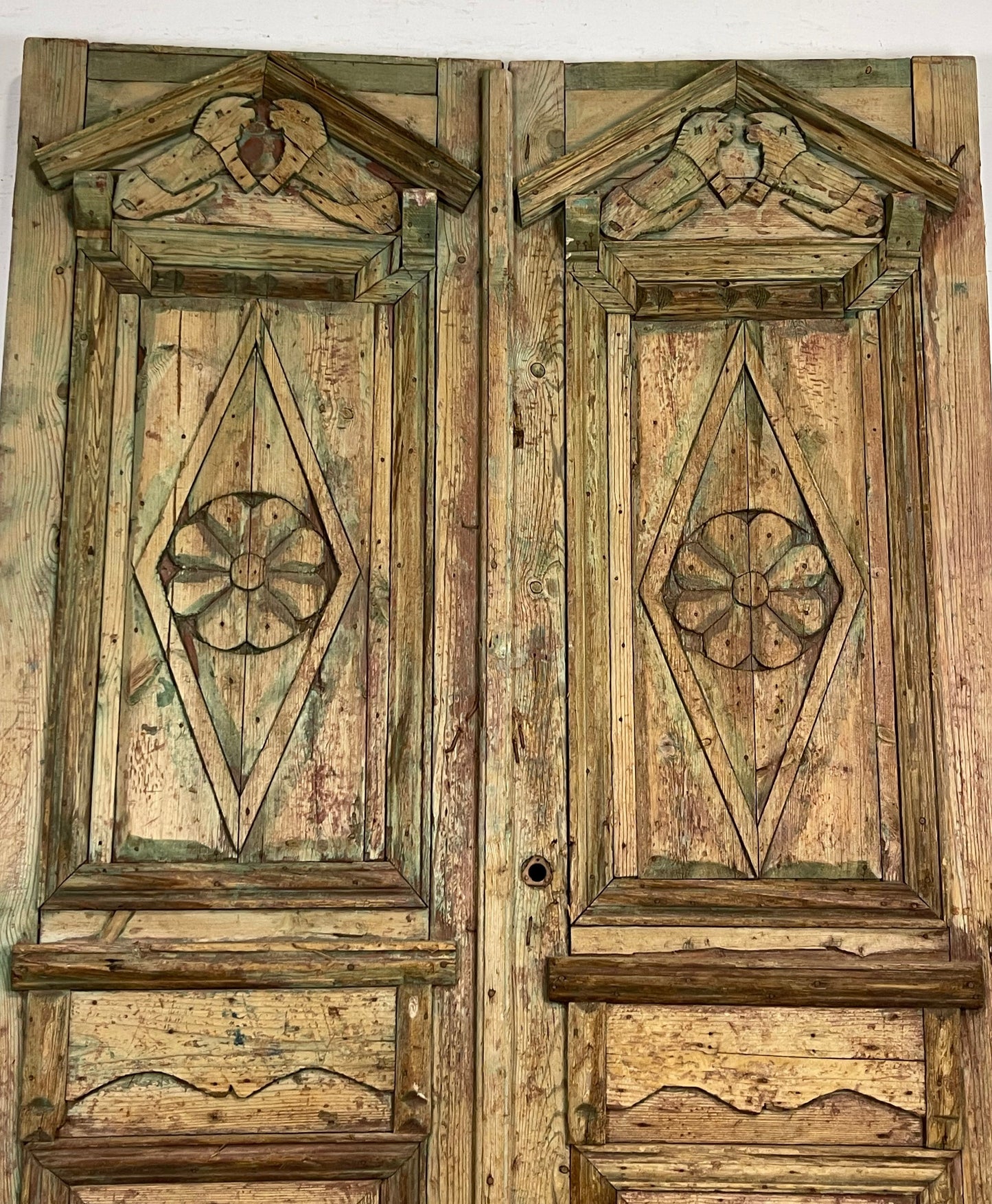 Antique  French Panel Doors with Carving  (98 x 58.5) M038