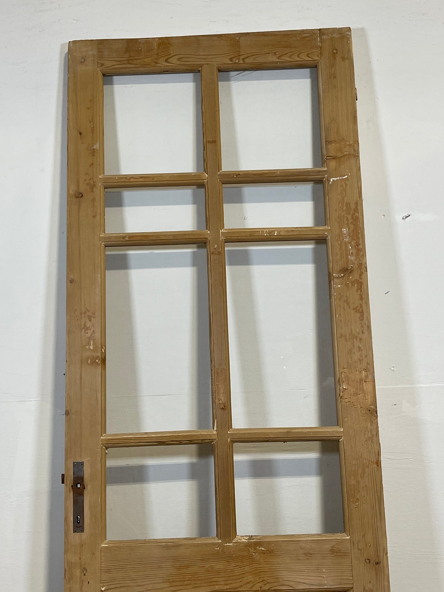 Antique French Panel Door with Glass  (84.25x28.75) L244