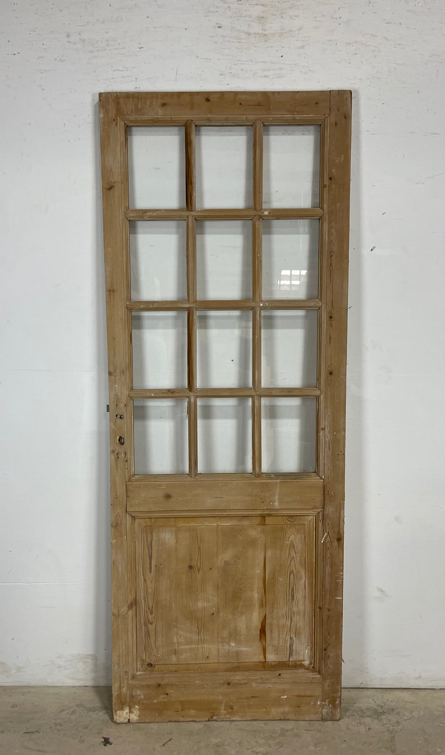 Antique French Panel Door with Glass  (84.25 x 31.75) M224