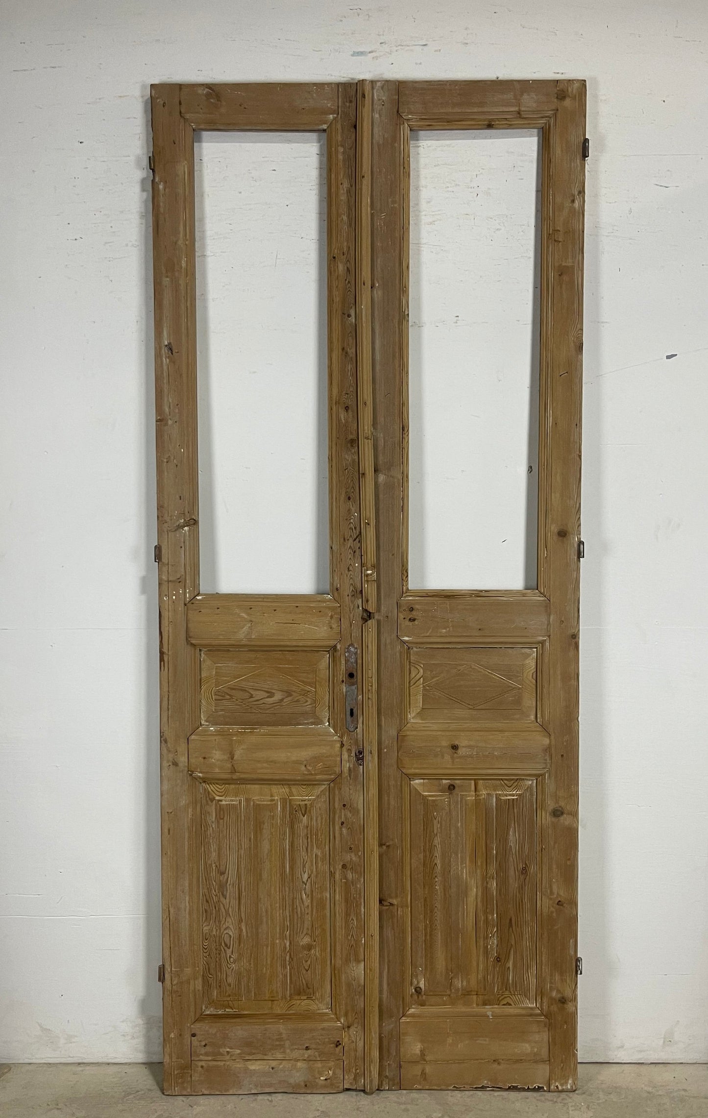 Antique  French Panel Doors with glass (102.5x43)   M120