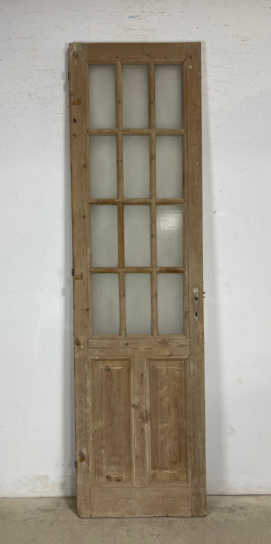 Antique French Panel Door with Glass  (100.25x27.5) M200