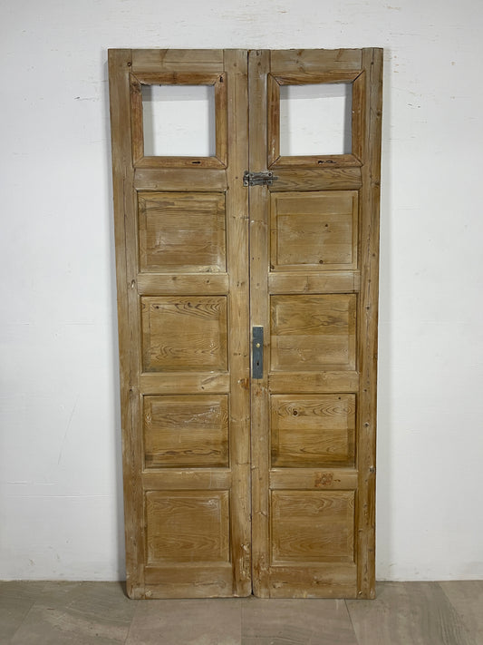 Antique French panel doors with Glass (91.75 x 43.25) O99