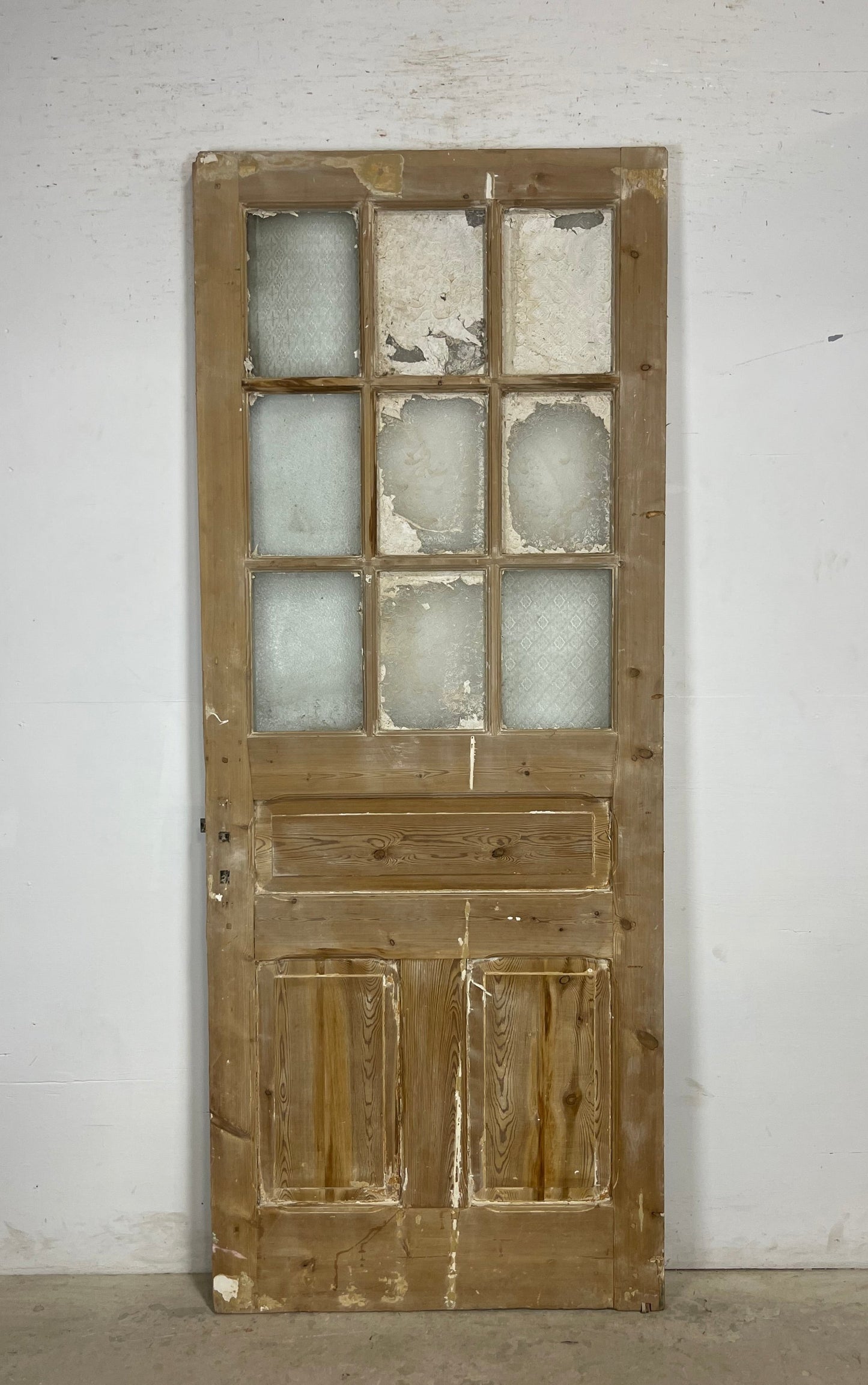 Antique French Panel Door with Glass  (90.25x36) M207