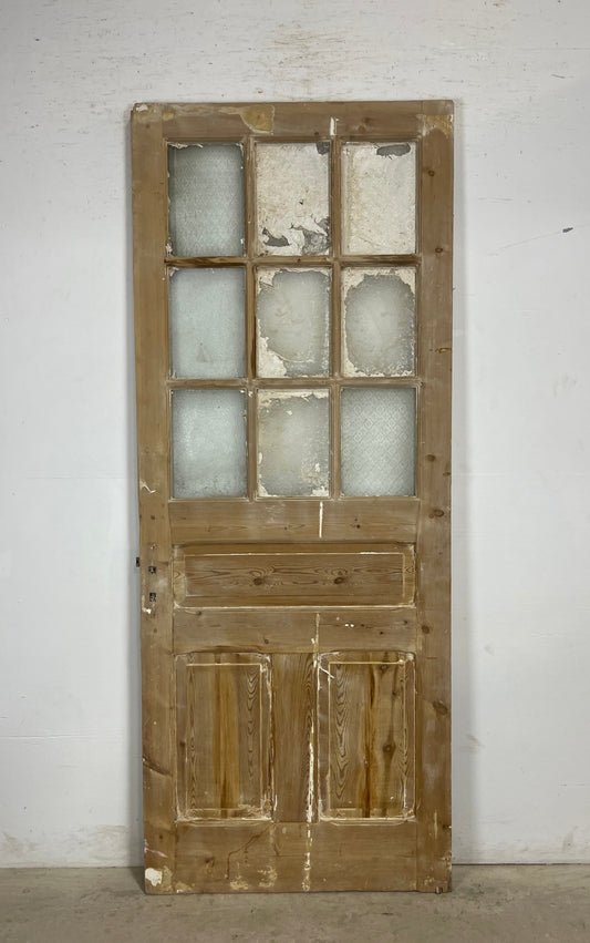 Antique French Panel Door with Glass  (90.25x36) M207