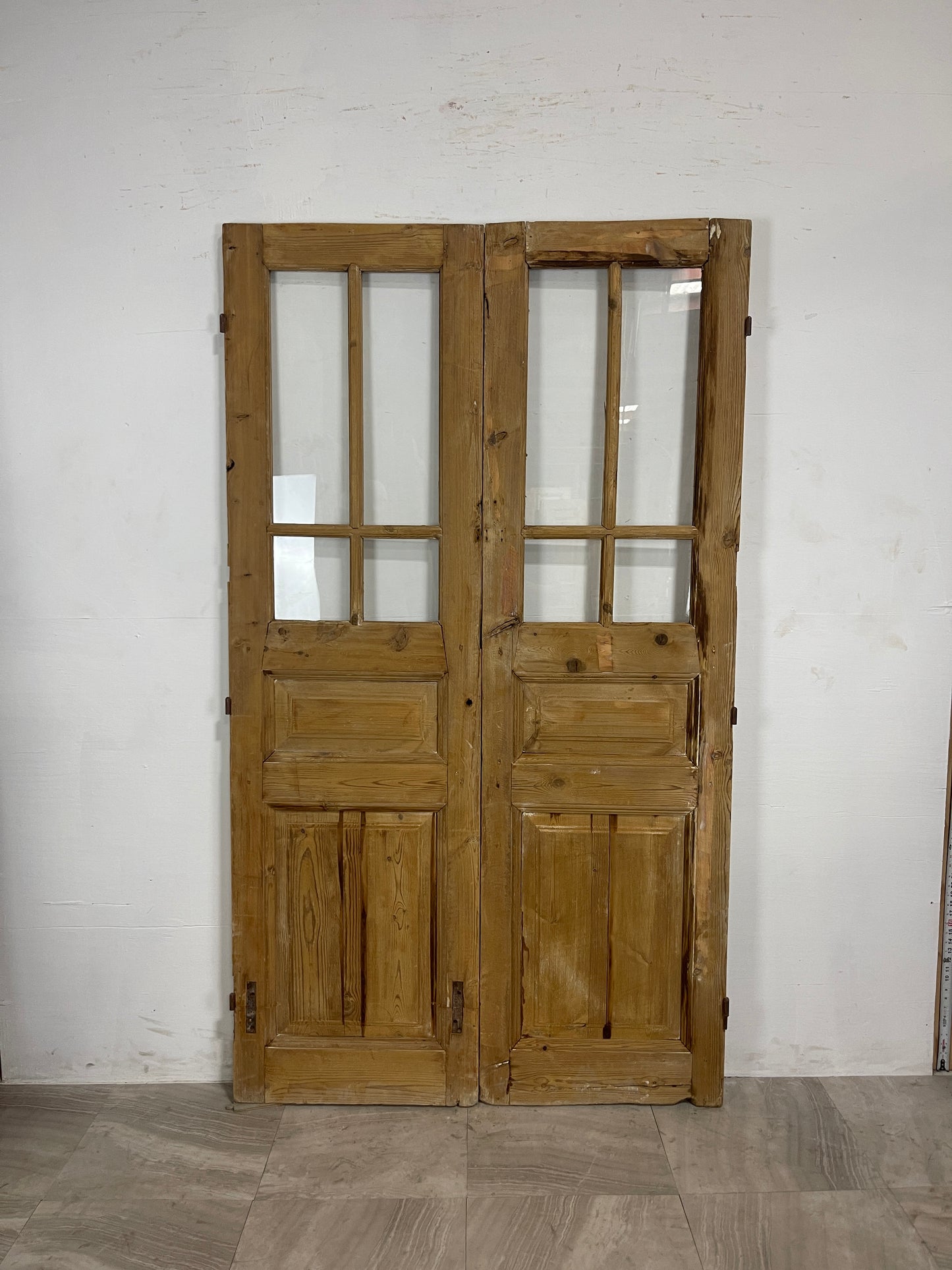 Antique French Panel Doors with Glass   (84 x 48)   N031