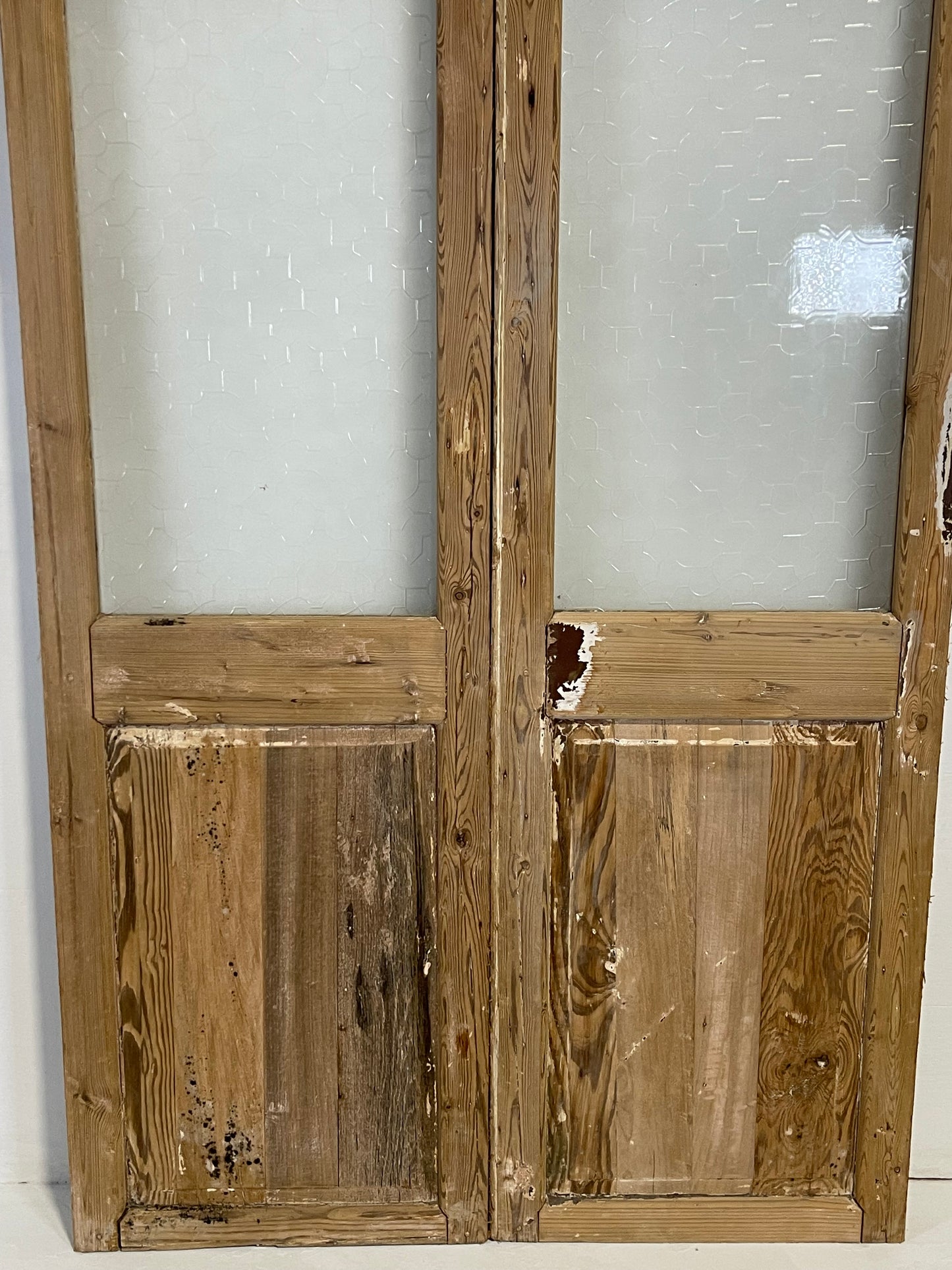 Antique French panel doors with glass (86.5x43) L196