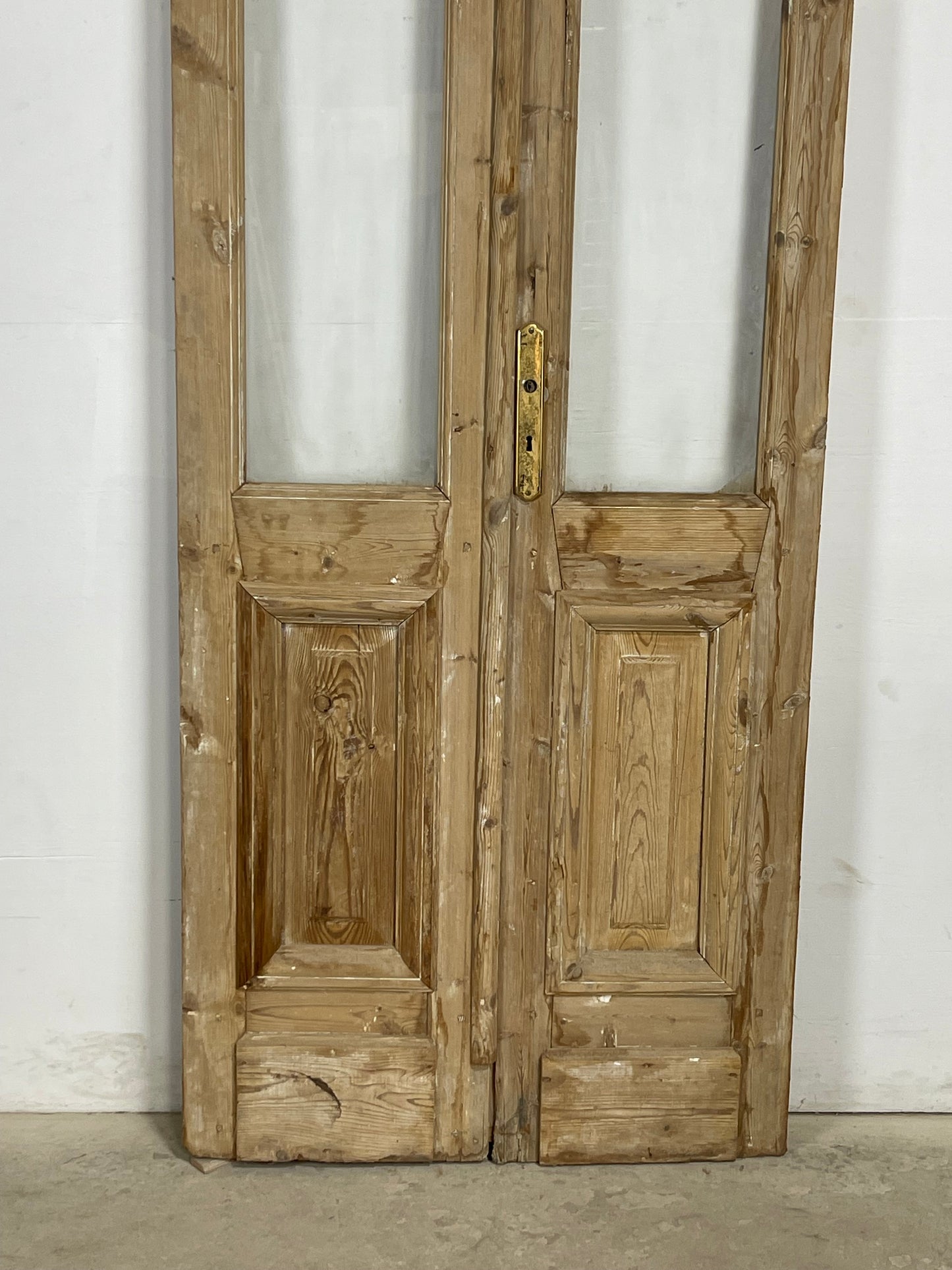 Antique  French Panel Doors with glass (104.5x35.25)   M096