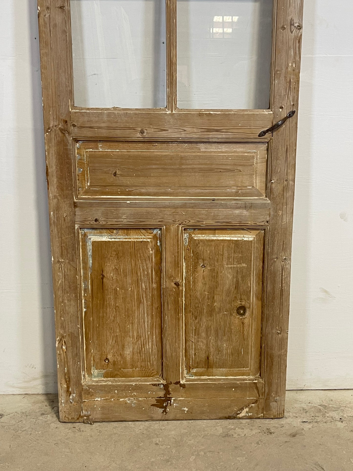 Antique French Panel Door with Glass  (83.5x31.25) L332