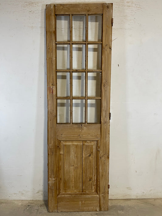 Antique French Panel Door with Glass  (88.25x27) L124