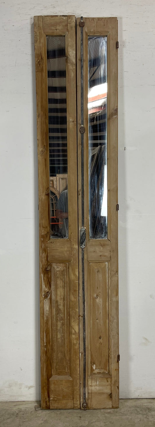 Antique  French Panel Doors with mirror (94x19.5)   M071 need pic of back