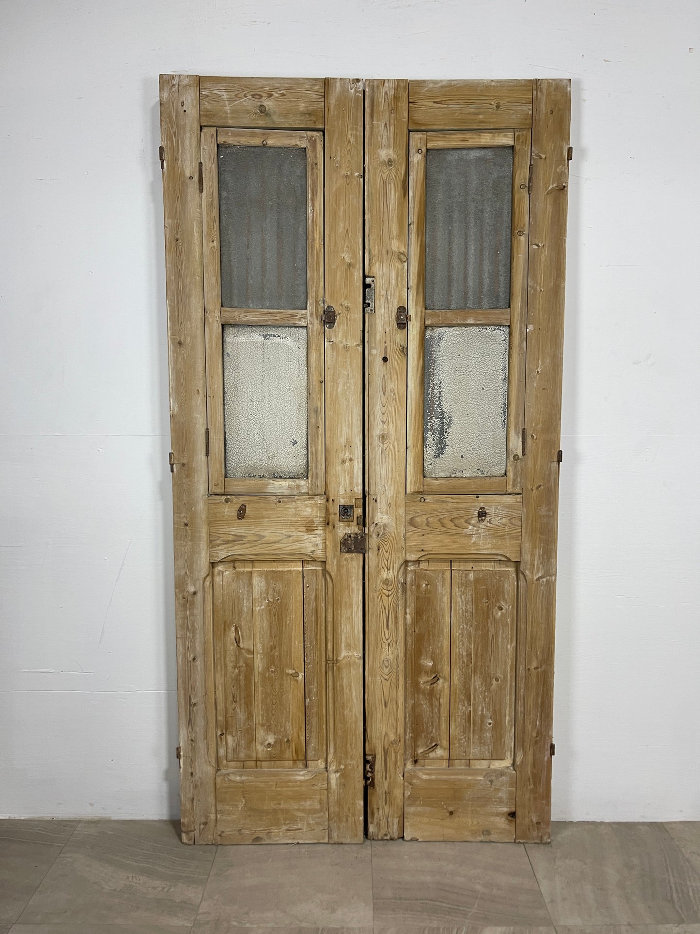 Antique French panel doors with Metal (85.75 x 43.75) O22