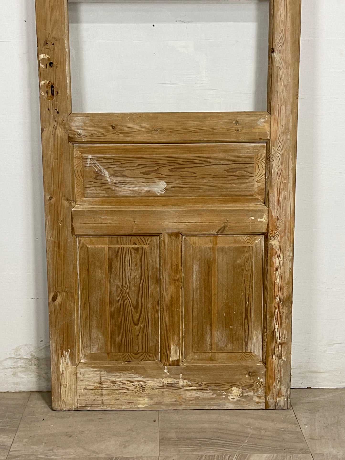 Antique French Panel Door with Glass  (86.75 x 31.75) N170