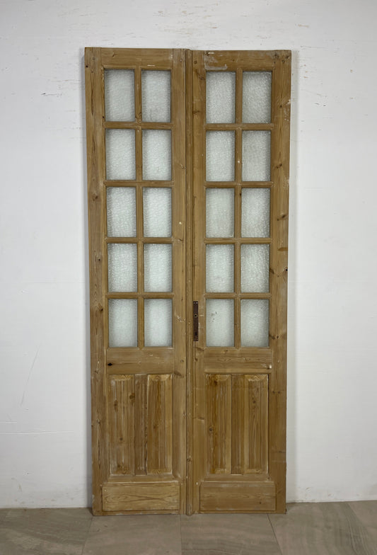 Antique French panel doors with Glass (93 x 40) O89