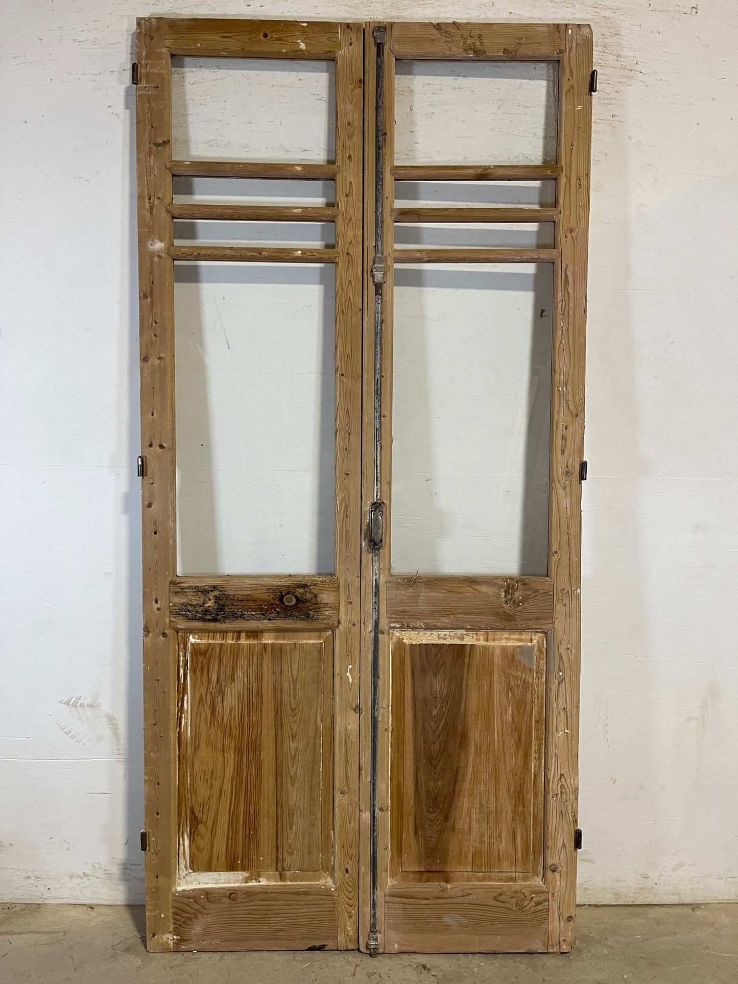 Antique French panel doors with glass (90.75x43) L190