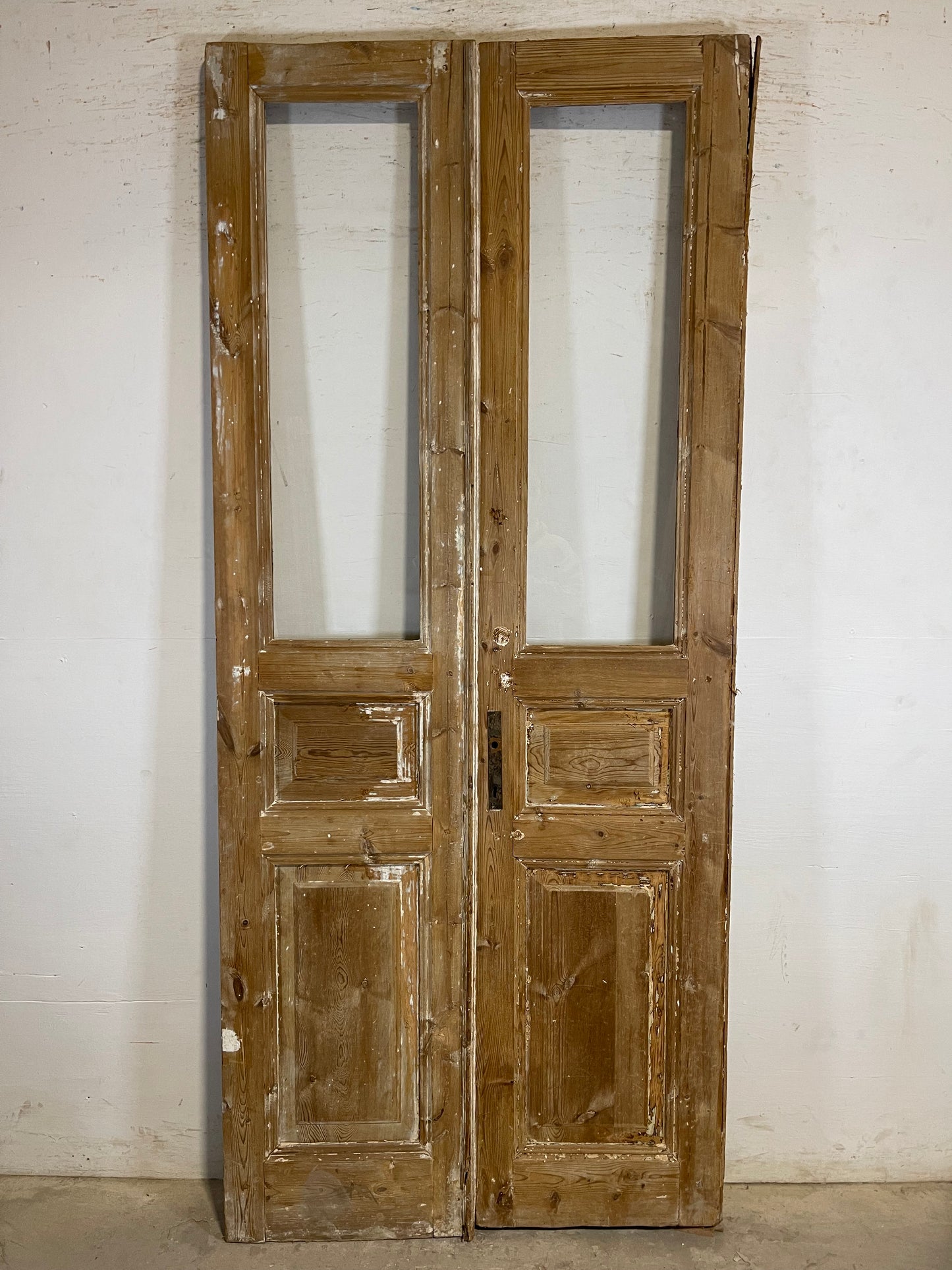 Copy of Antique French panel doors with glass (97x37.75) L154