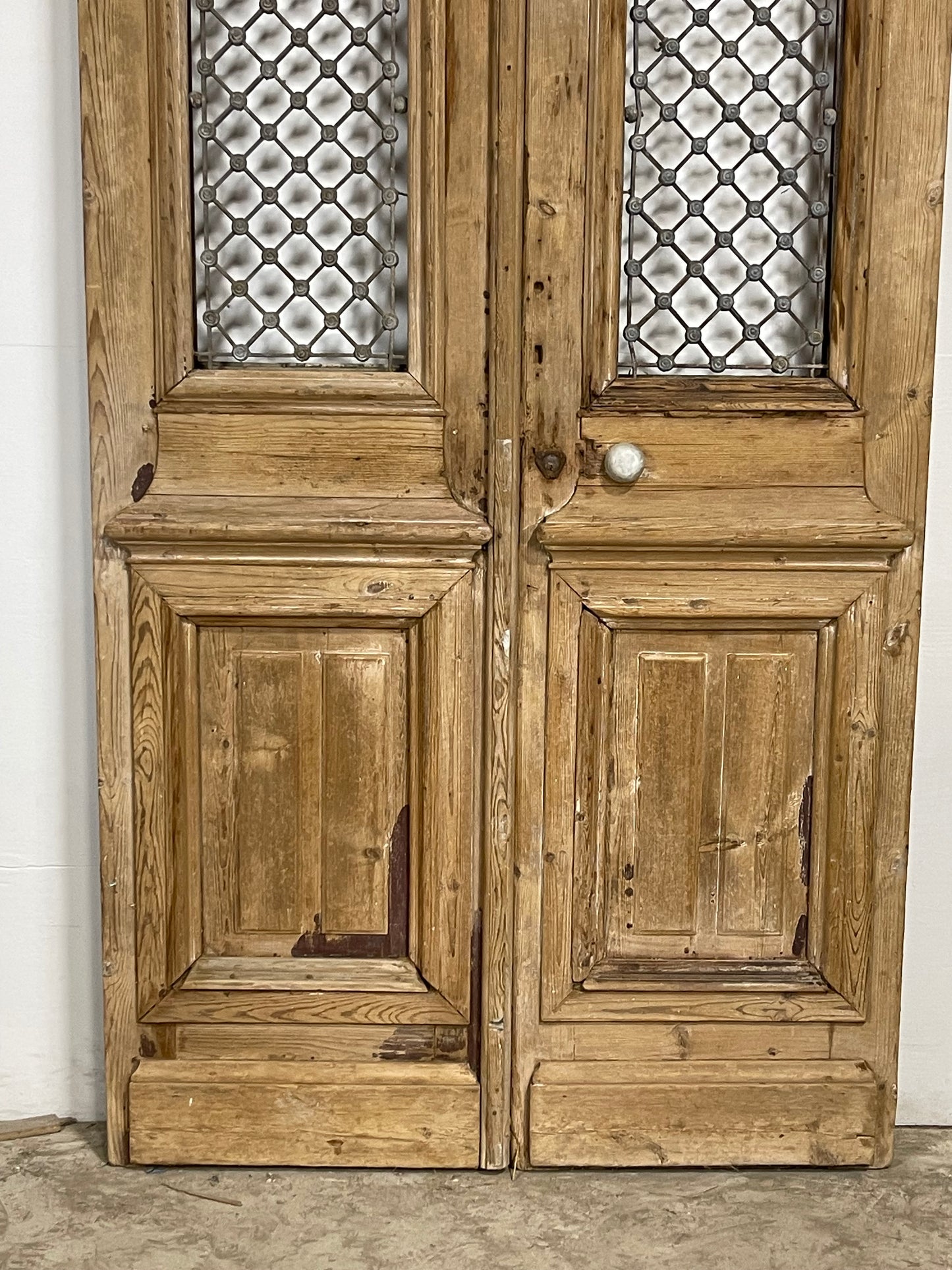 Antique French Panel Doors with Metal (121 x 47.5) M060