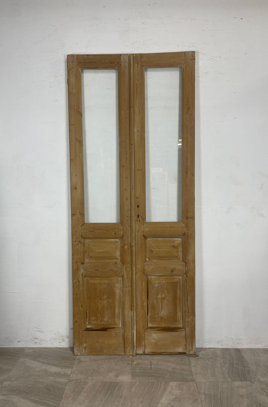 Antique French Panel Doors with Glass   (95.25 x 39.5)   N034