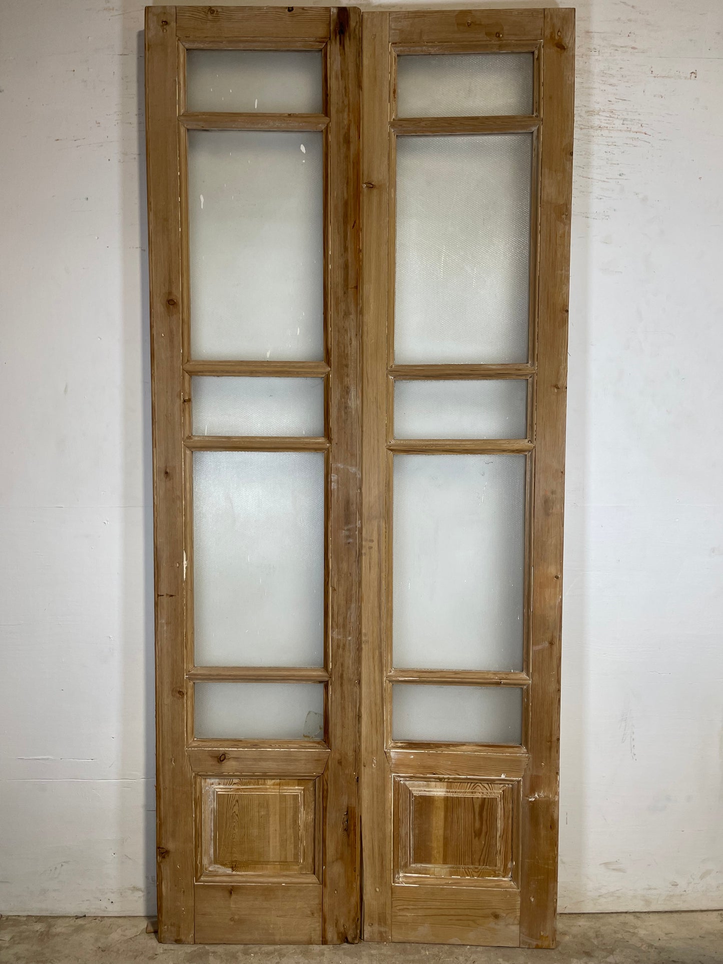 Antique French Panel Doors with glass  (99.25x44)  K324